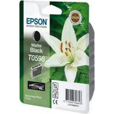 Epson T0598 - 13 ml - matte black - original - blister with RF/acoustic alarm - ink cartridge - for Stylus Photo R2400